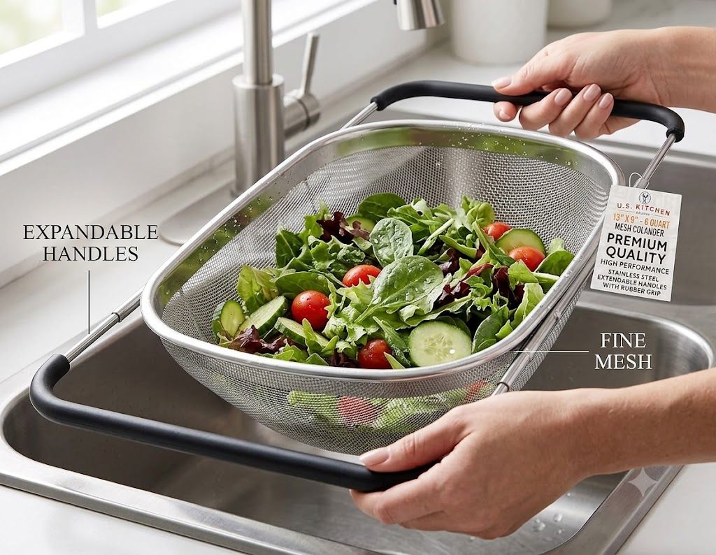 Over-the-sink colander