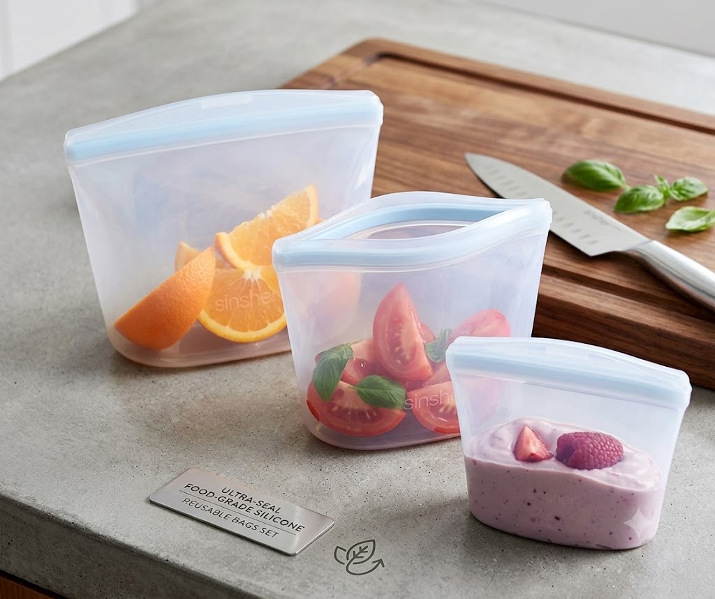 Reusable silicone food bags