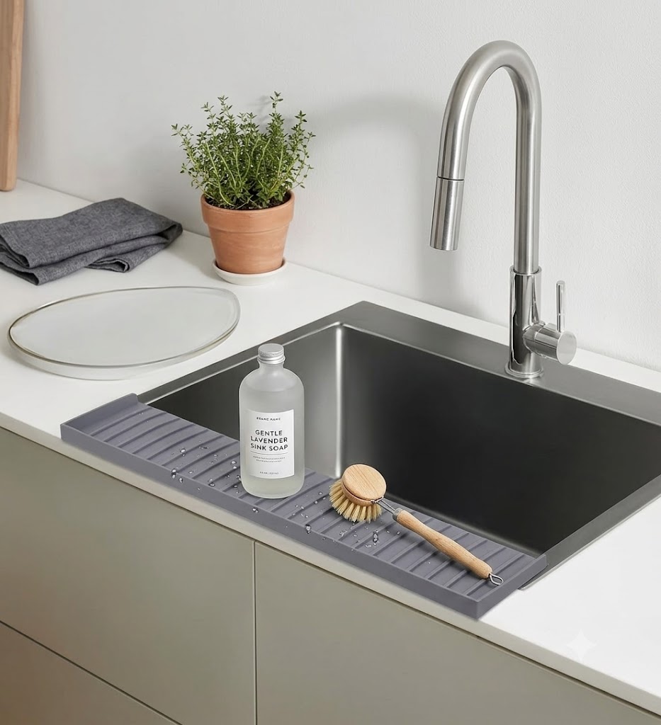 Silicone sink splash guard